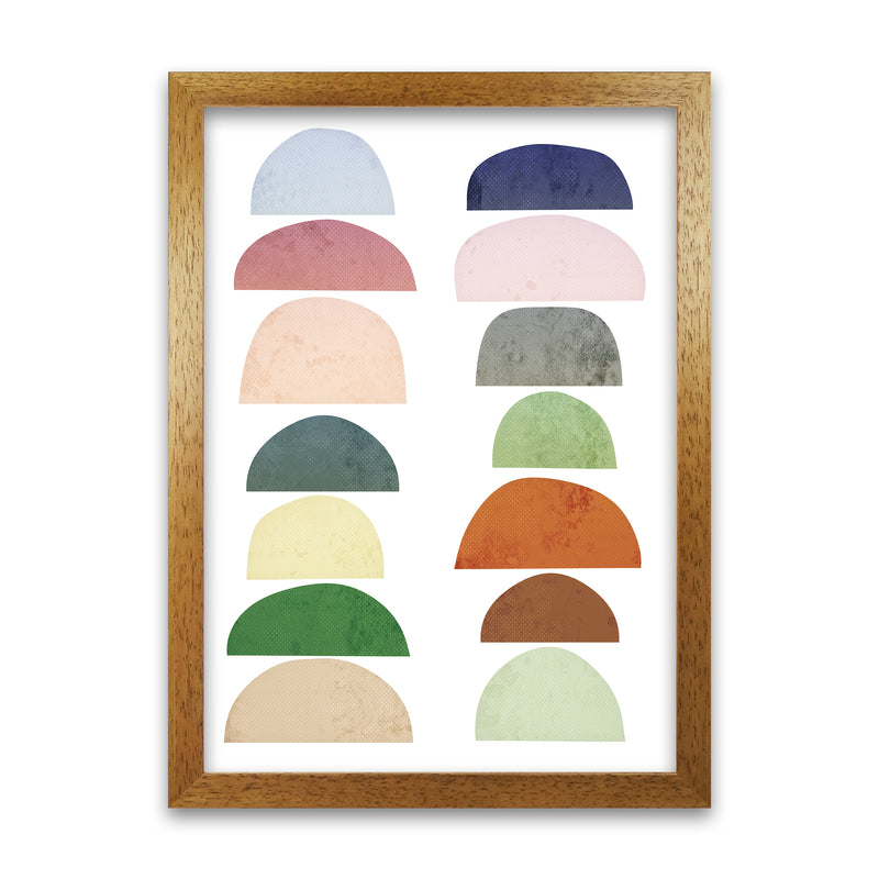 Half Moon Pastel Abstract Original A1 Honey Oak Frame