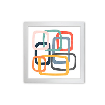 Mid Century Shapes Square Original A1 White Grain Frame
