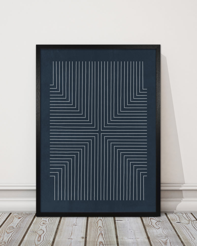 Mid Century Geometric Blue Original