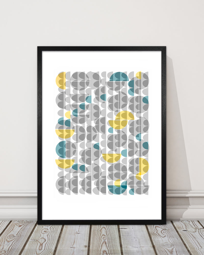 Geometric Grey and Yellow B Original
