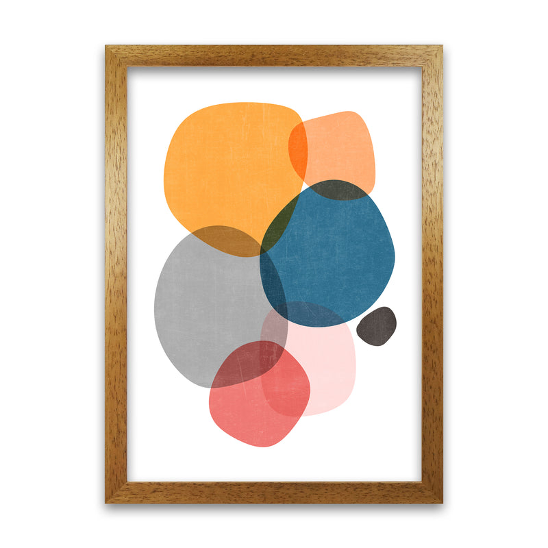 Mid Mod Abstract Shapes Original A1 Honey Oak Frame