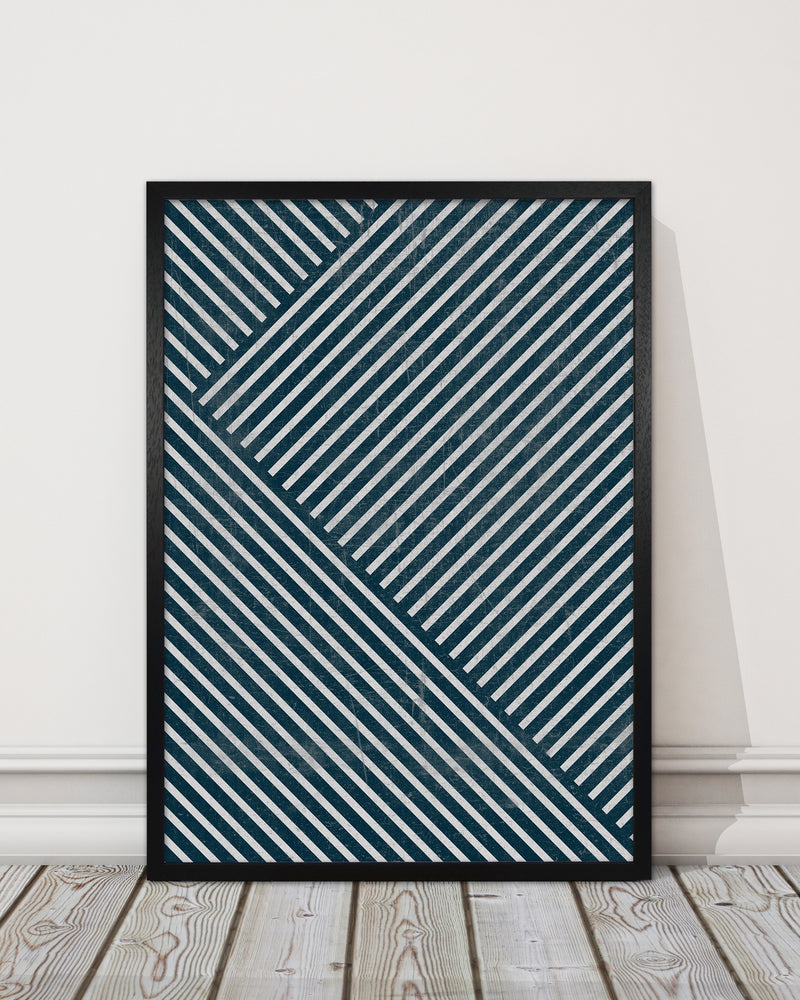 Navy Blue Set of 2 Abstract A