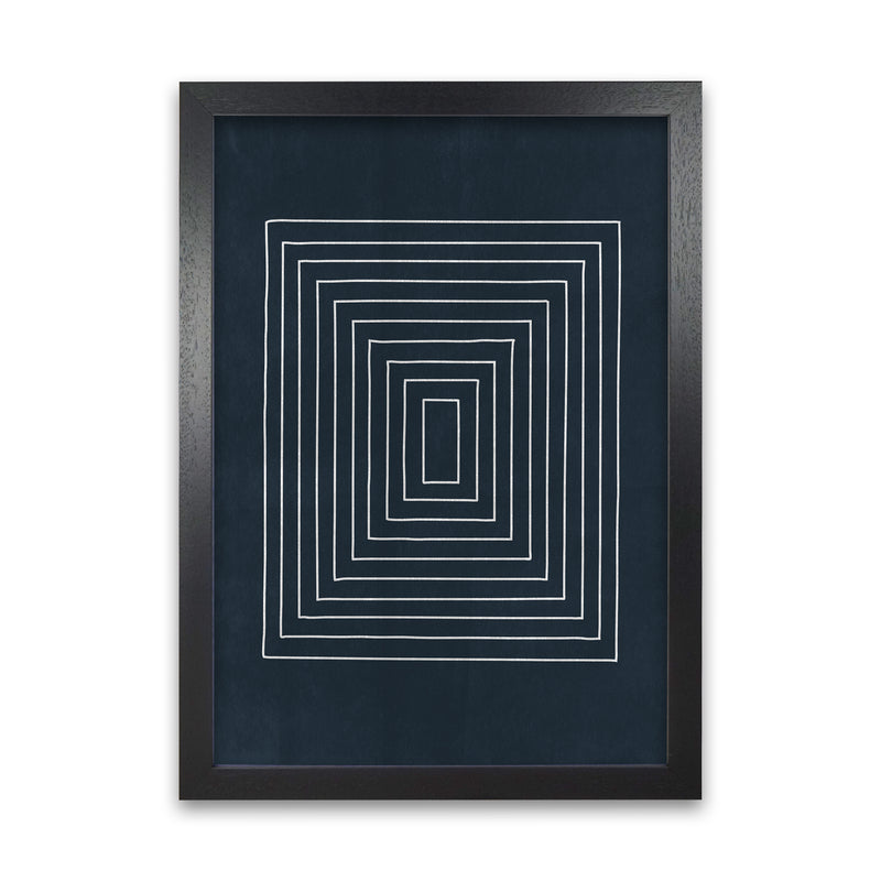 Lino Style Blue Geometric Squares