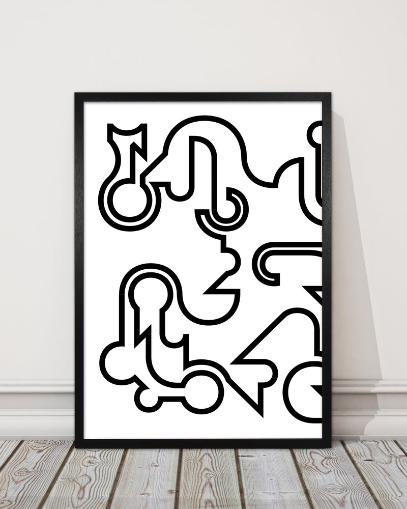 Abstract Black and White Minimal Line Left