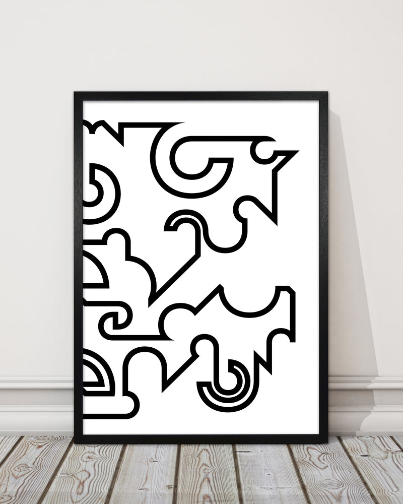 Abstract Black and White Minimal Line Right