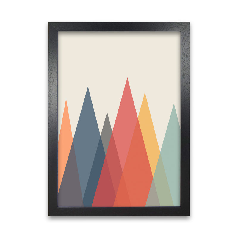 Portrait Mountain Abstract Original  A1 Black Grain Frame