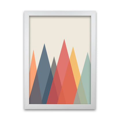 Portrait Mountain Abstract Original  A1 White Grain Frame