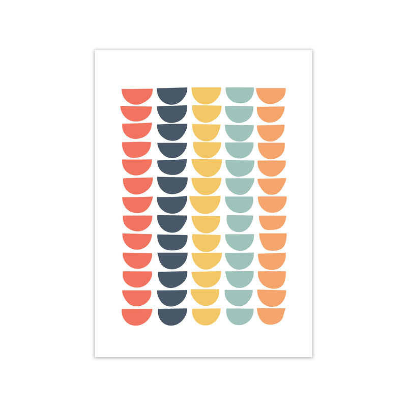 Retro Multicolor Half Circles Original A1 Print Only