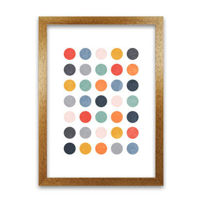 Scandi Dots Texture Print Original A1 Honey Oak Frame