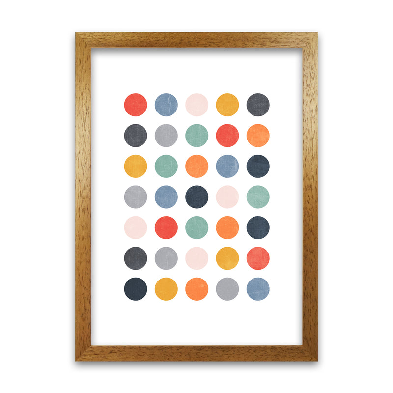 Scandi Dots Texture Print Original A1 Honey Oak Frame
