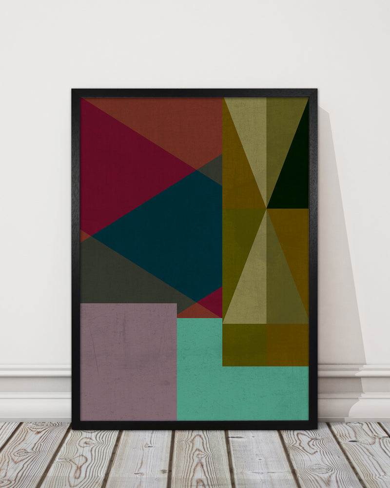 Dark Colourful Abstract Print A