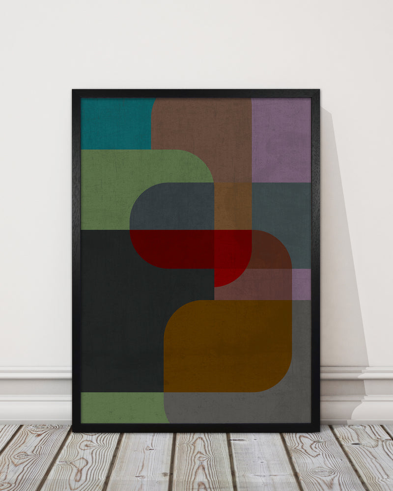 Dark Colourful Abstract Print B