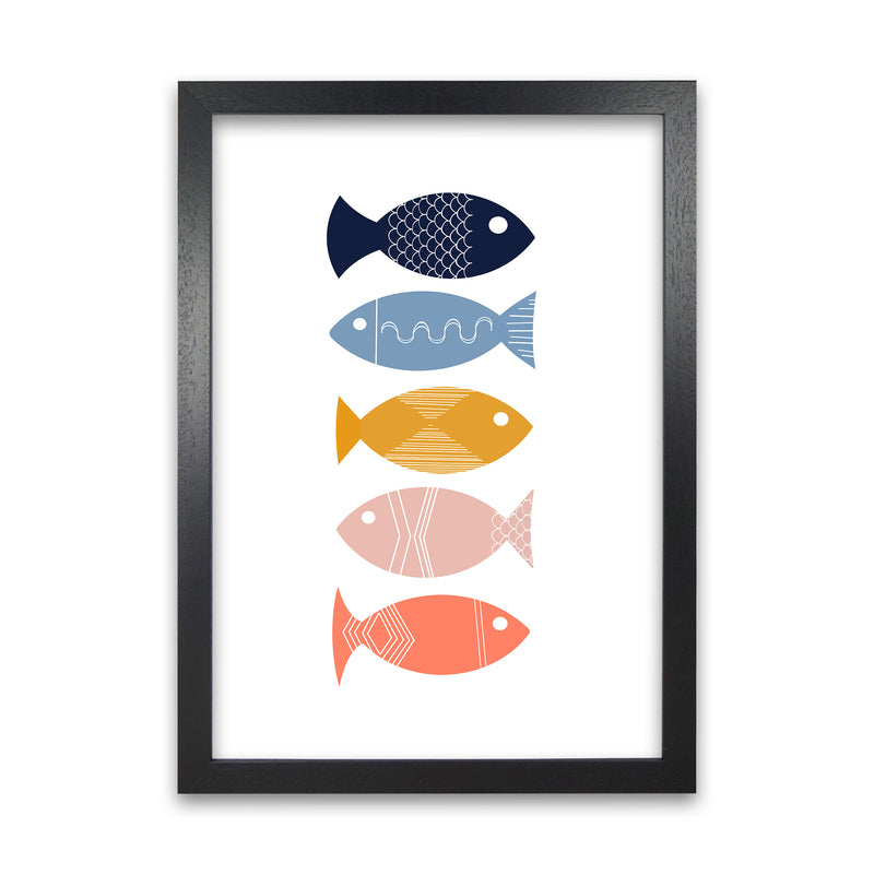 Scandi Mid Mod Fish Original A1 Black Grain Frame
