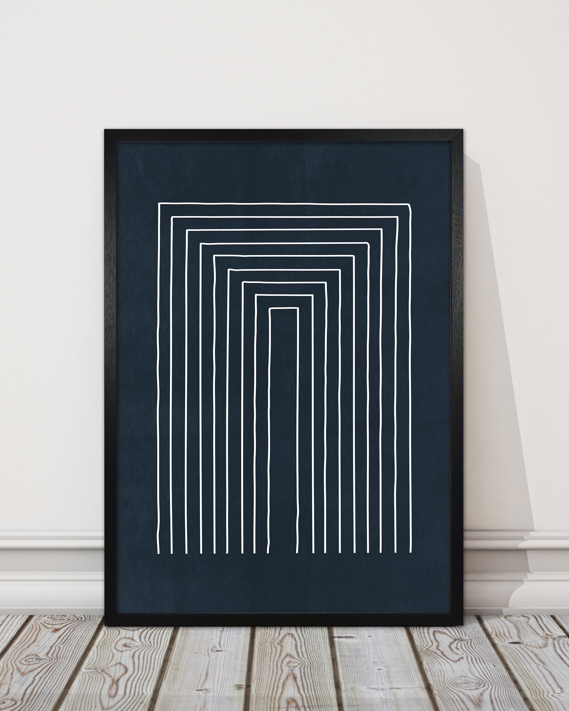 Mid Century Modern Blue Print A