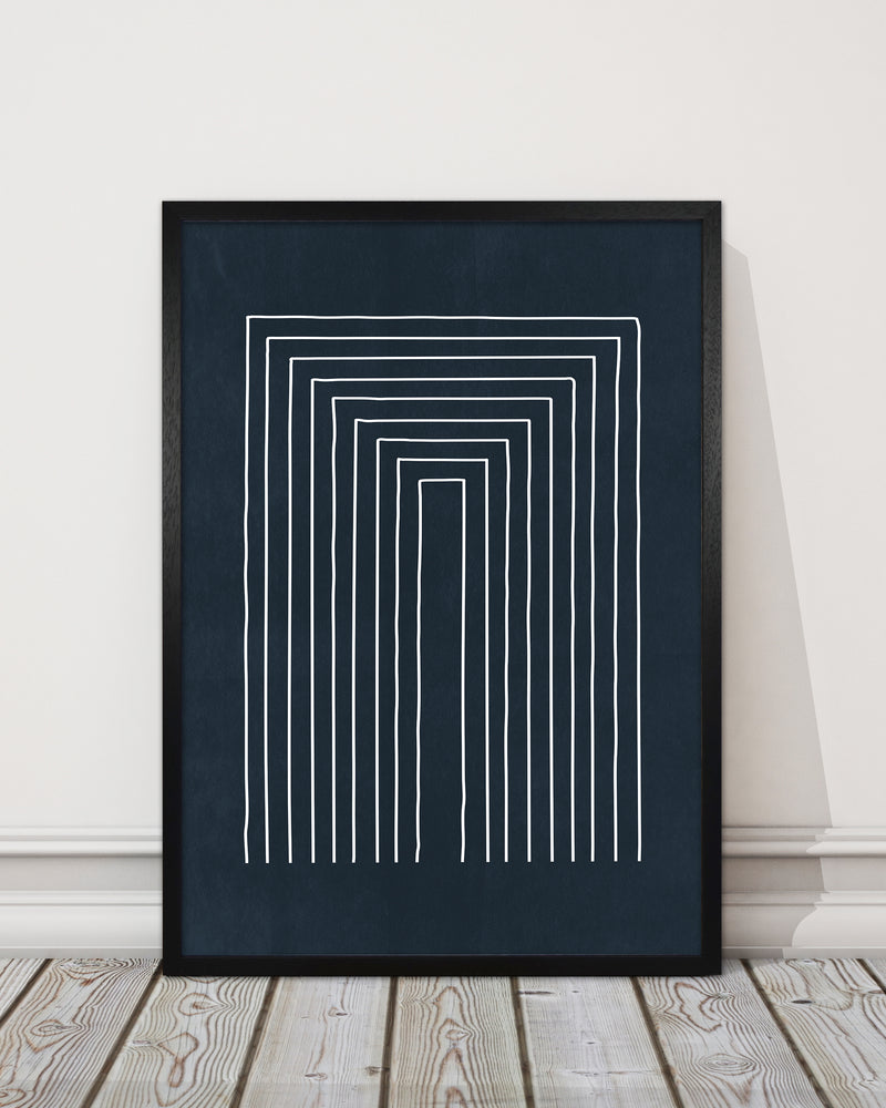 Mid Century Modern Blue Print A