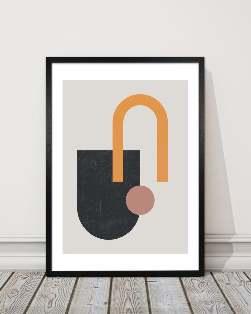 Mid Century Shapes Wall Art Print A