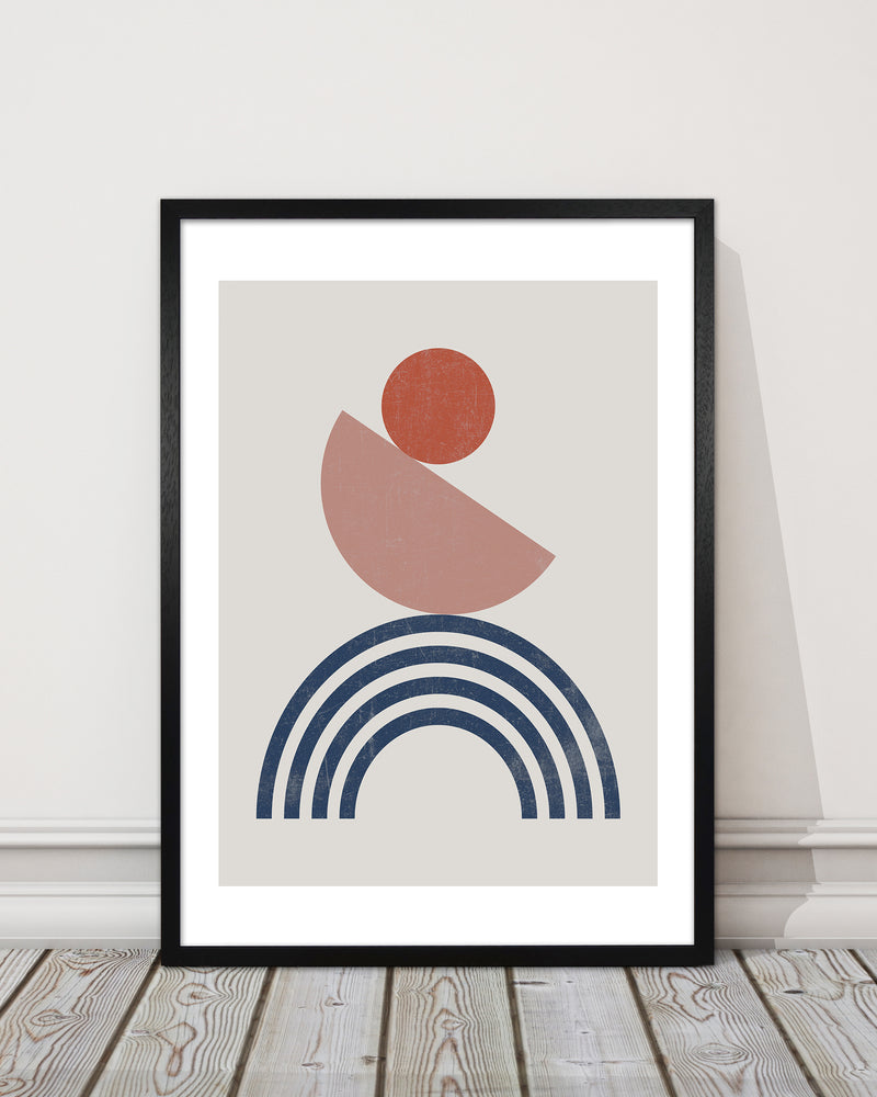 Mid Century Shapes Wall Art Print B