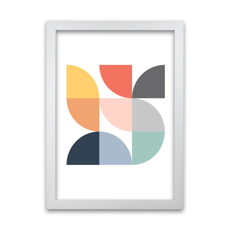 Scandi Quarter Circles Original  A1 White Grain Frame