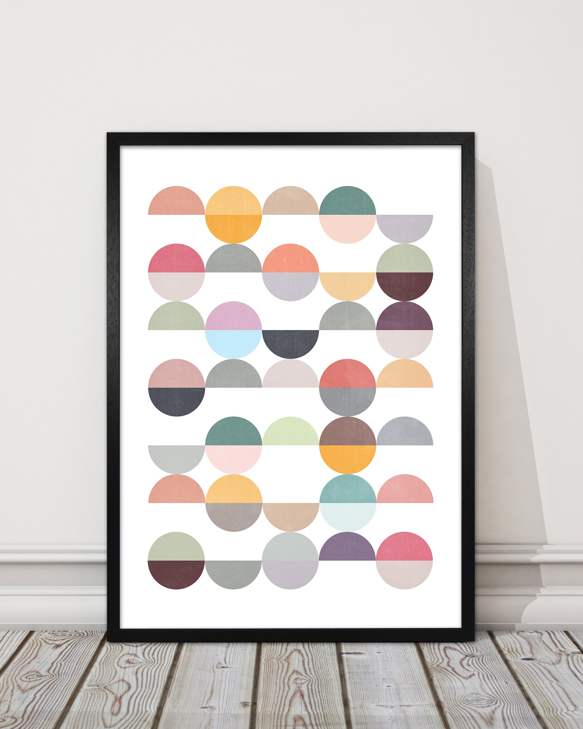 Scandinavian Colourful Circle Art Original 