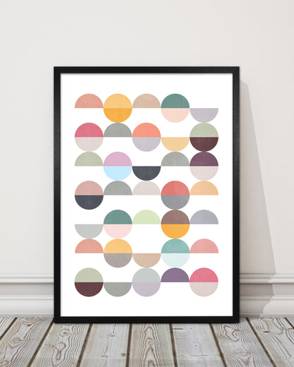 Scandinavian Colourful Circle Art Original 