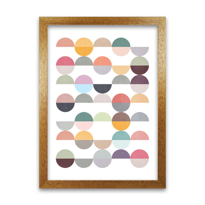 Scandinavian Colourful Circle Art Original  A1 Honey Oak Frame