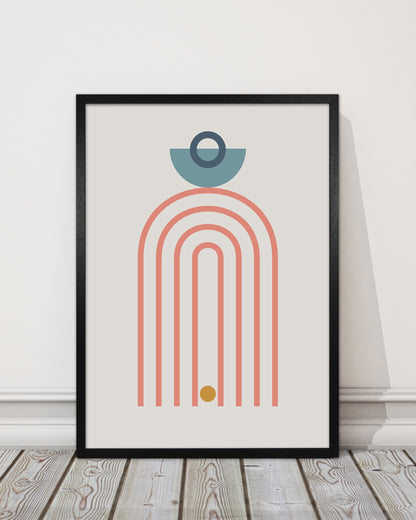 Mid Century Modern Prints on Grey A