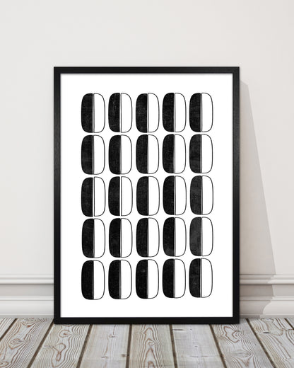 Abstract Coffee Beans Print Original