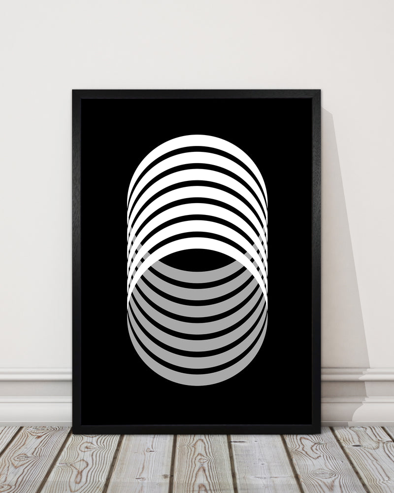 Abstract Modern Back and White Circles Original