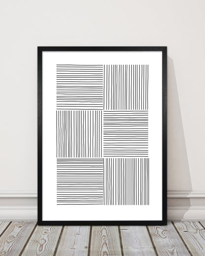 Black and White Squared Lines