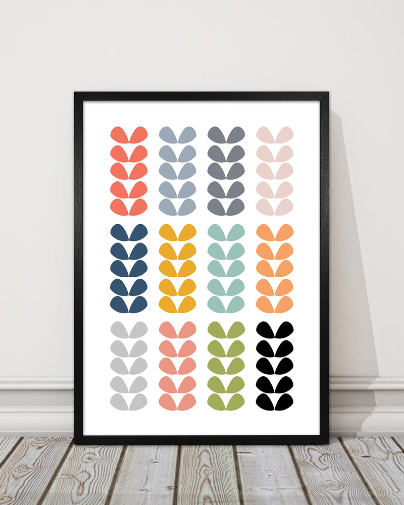 Scandinavian Folk Rainbow Leaves Original