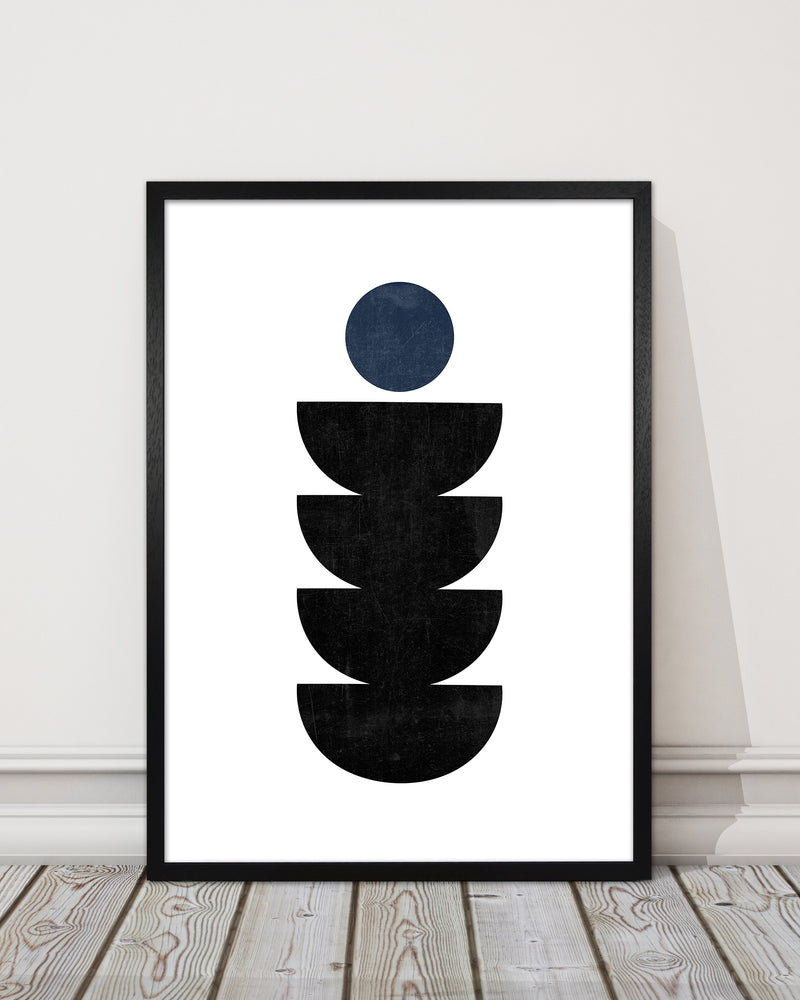 Mid Century Shapes Navy Dot