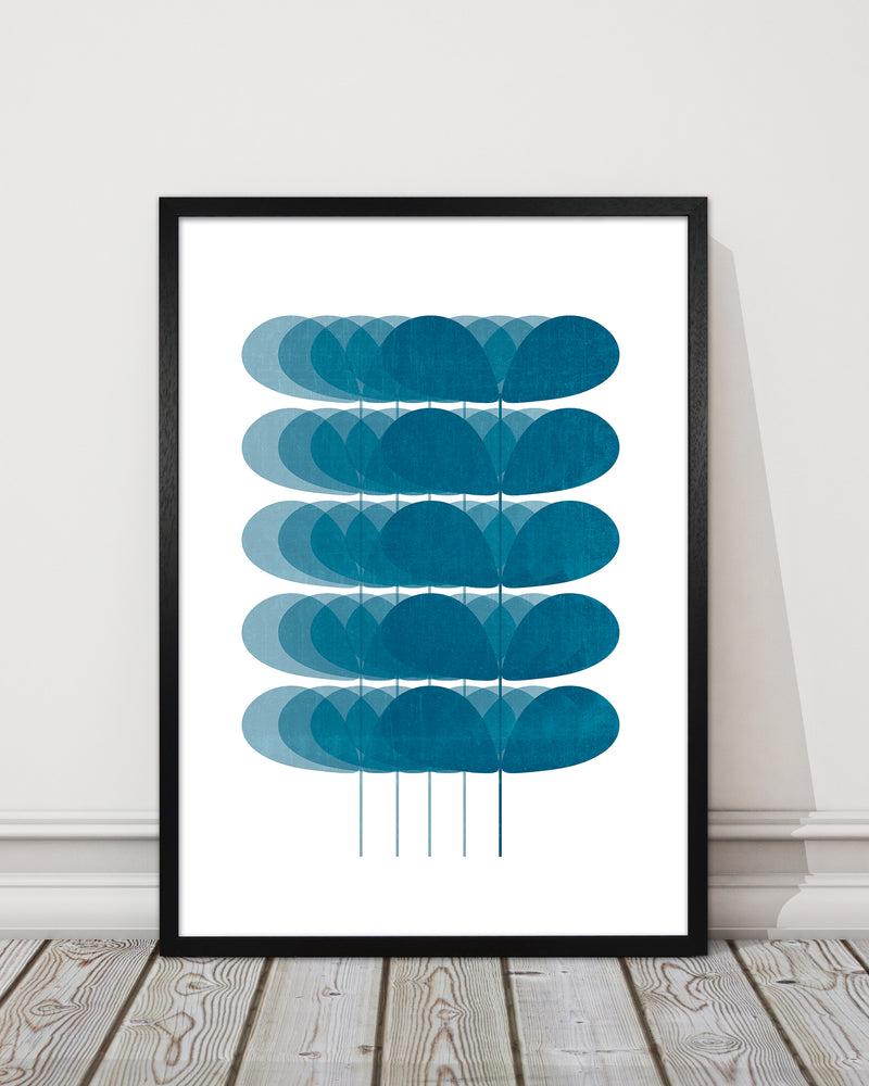 Scandinavian Turquoise Leaves Original 