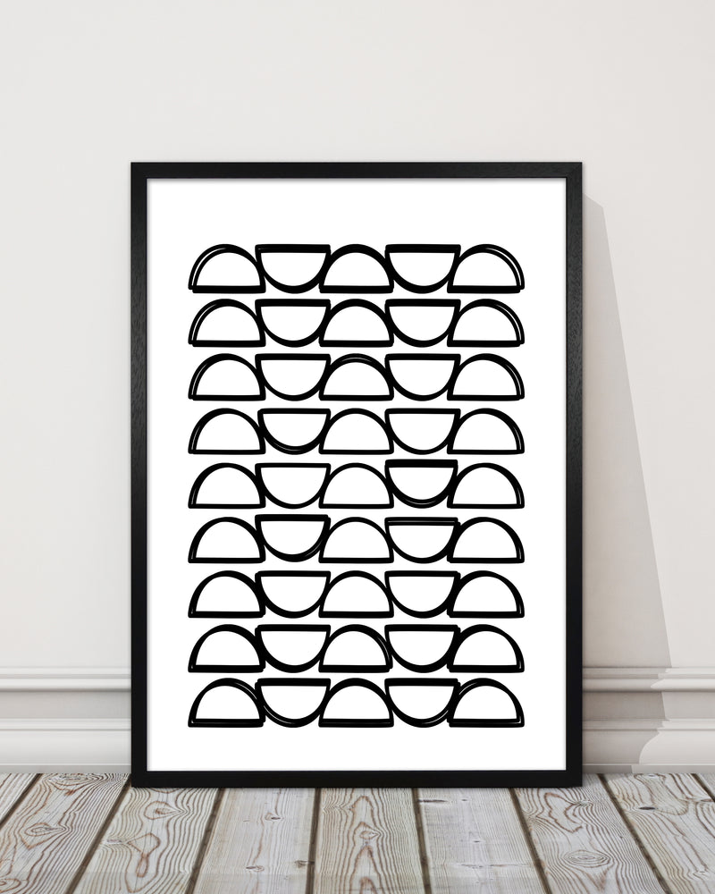 Black and White Mid Century Geometric Print B