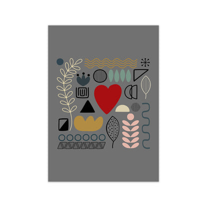 Scandnavian Shapes on Grey Original A1 Print Only