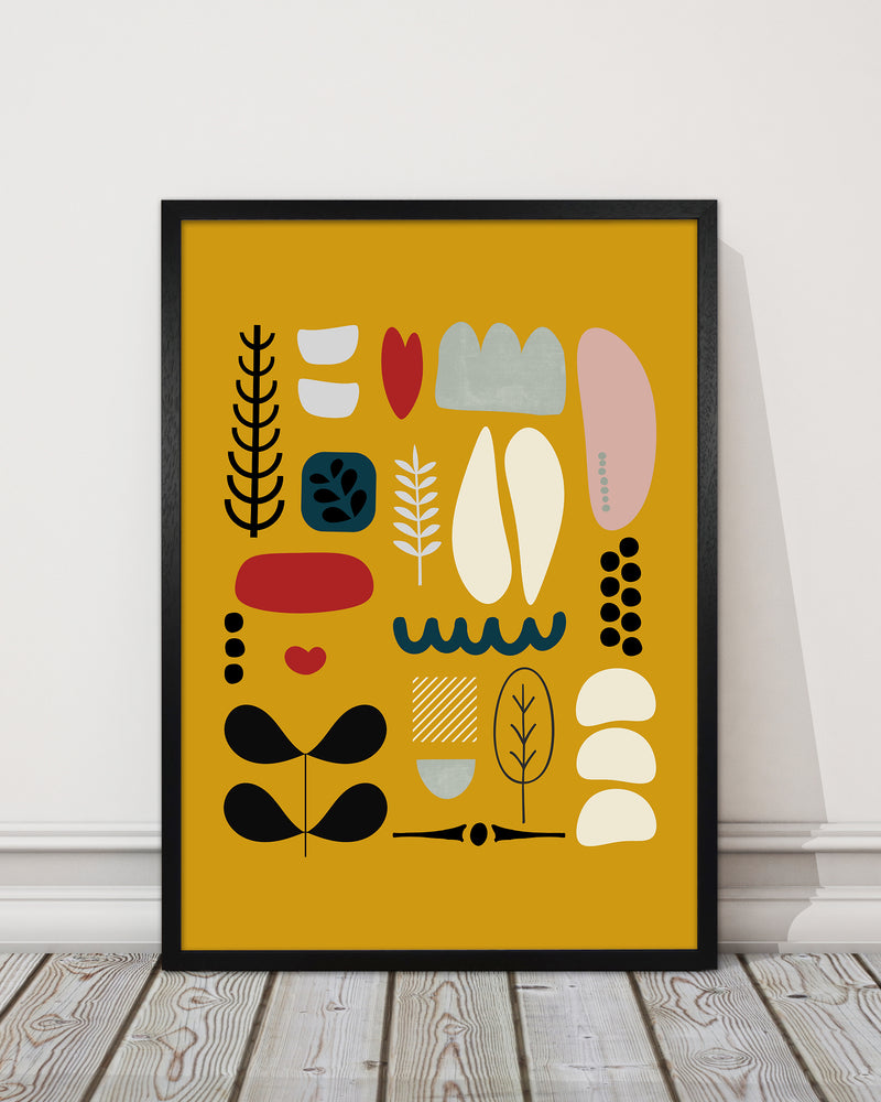 Scandinavian Folk on Yellow Original