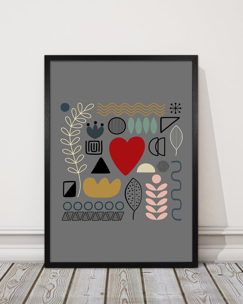 Scandnavian Shapes on Grey Original