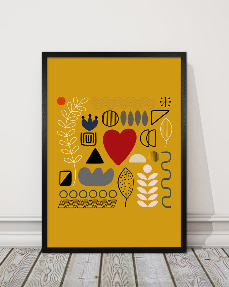 Yellow Scandinavian Abstract Shapes Original