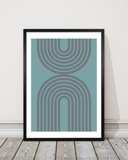 Grey and Blue Modern Rainbow