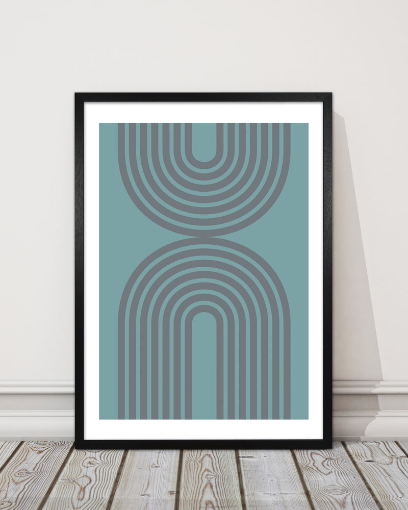 Grey and Blue Modern Rainbow