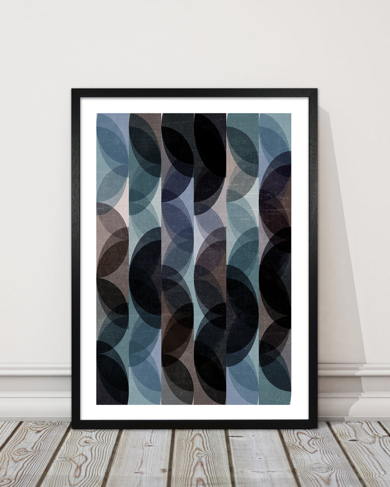 Set of 2 Blue Colourful Abstract Wall Art B