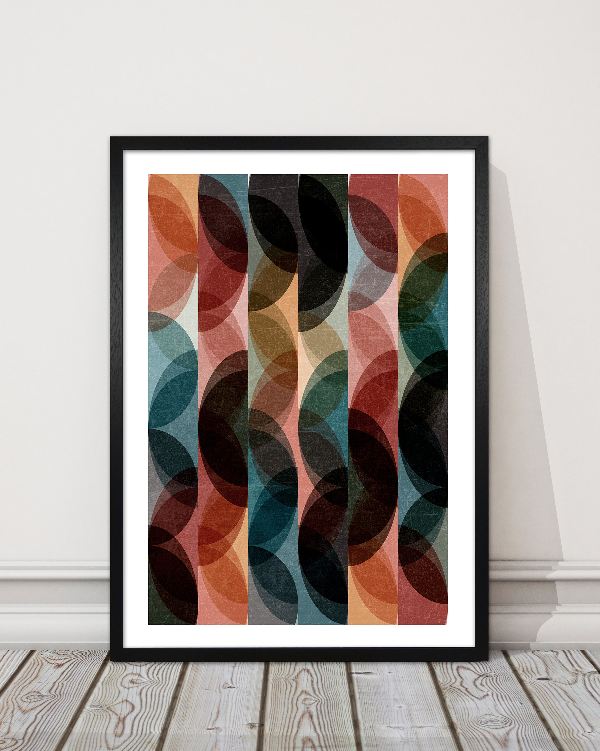 Set of 2 Blue Colourful Abstract Wall Art A