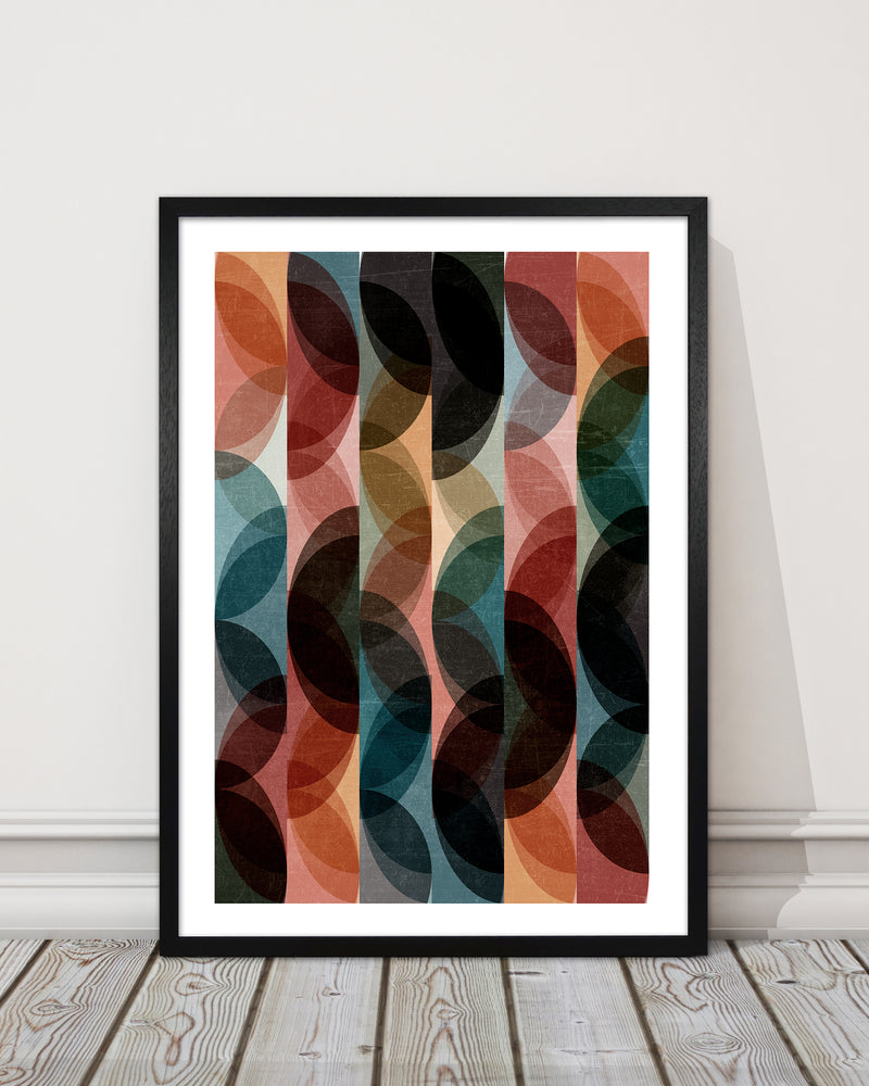 Set of 2 Blue Colourful Abstract Wall Art A