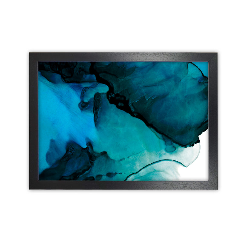 Blue Inspiration Watercolor Original  A1 Black Grain Frame