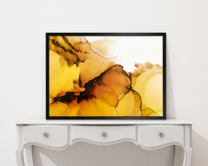 Yellow Watercolor Abstract Original 