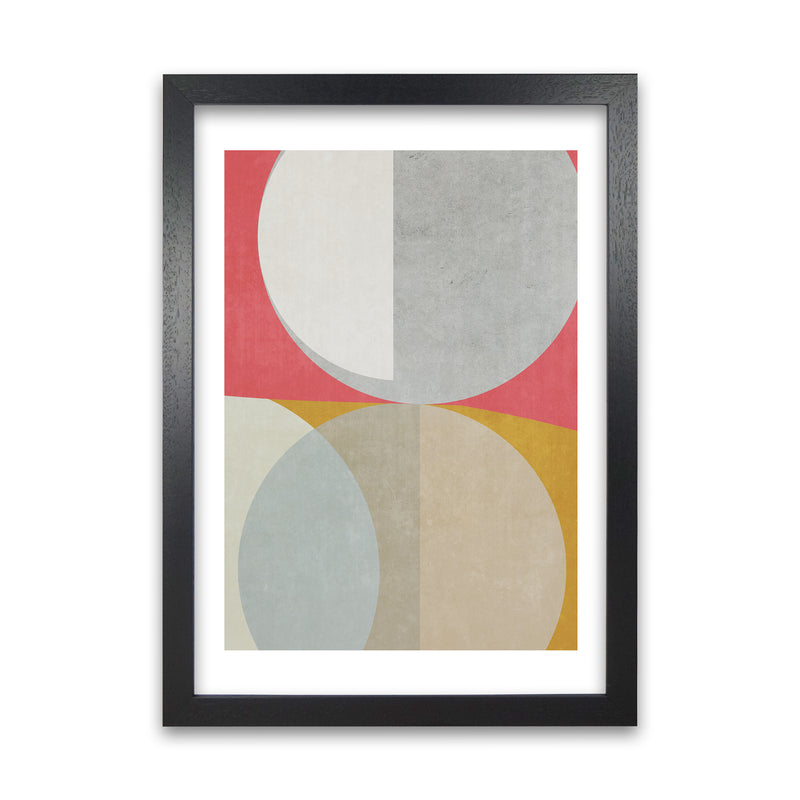 Abstract Colourful Circles Original  A1 Black Grain Frame