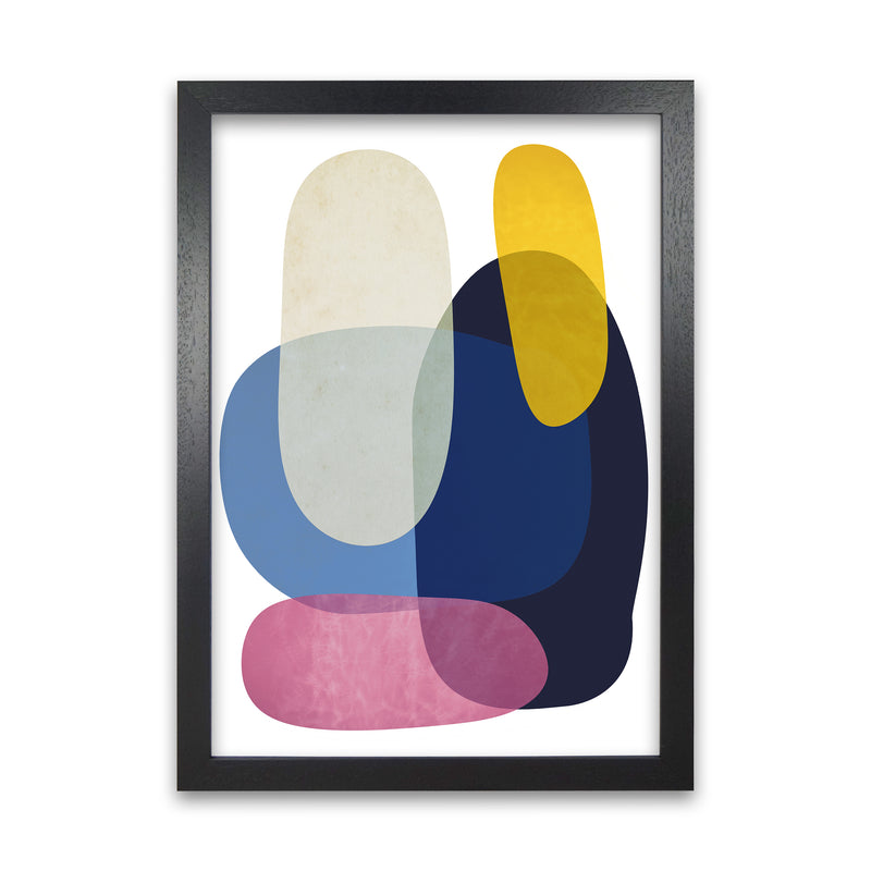 Abstract Pebbles 2 Original  A1 Black Grain Frame