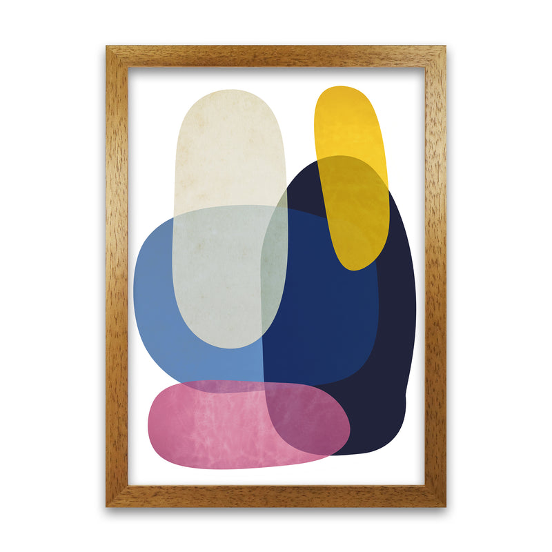 Abstract Pebbles 2 Original  A1 Honey Oak Frame