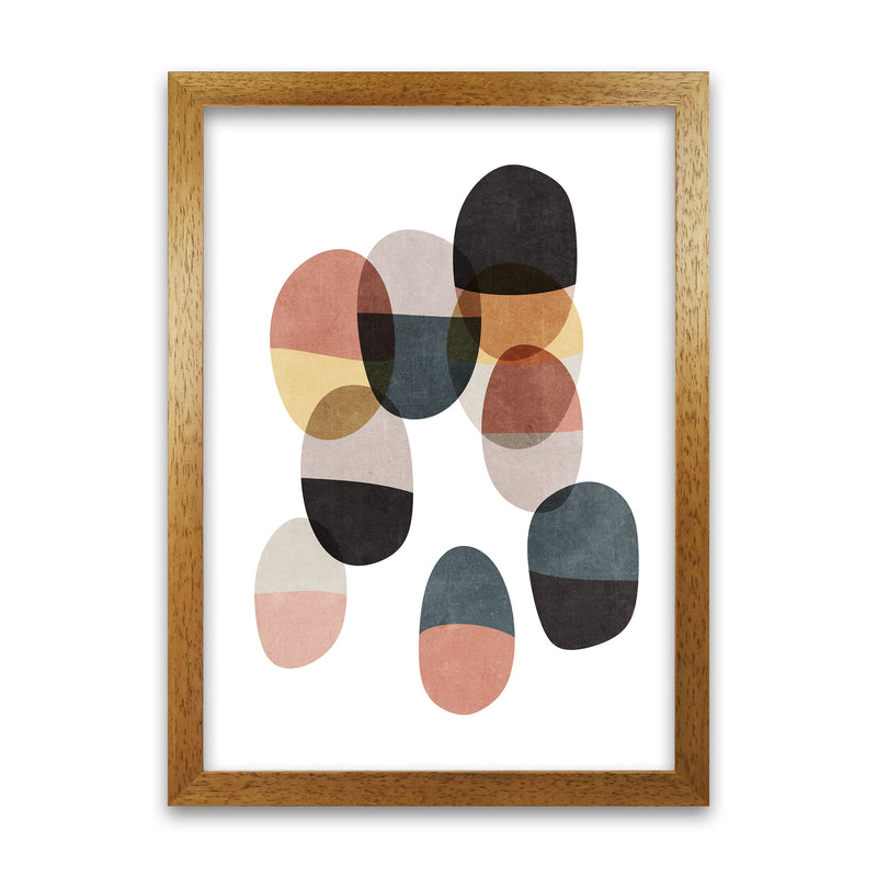 Abstract Shapes Art Original  A1 Honey Oak Frame