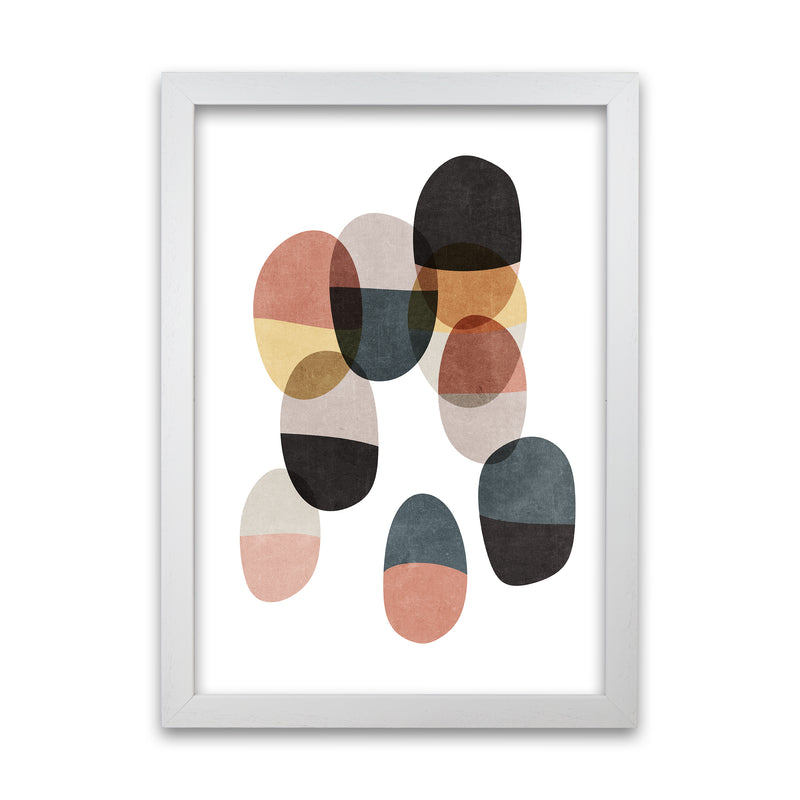 Abstract Shapes Art Original  A1 White Grain Frame