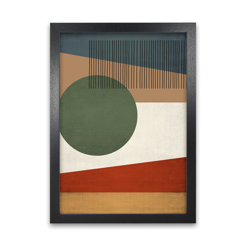 Abstract Wall Art Earth Tones A1 Black Grain Frame
